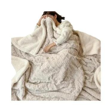 Imagem de Cobertor De Lã Quente E Macio Em Veludo De Cordeiro Para Cama, Sofá E 