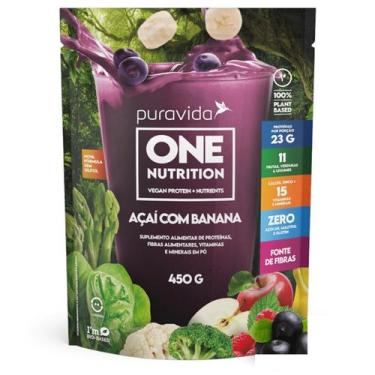 Imagem de One Nutrition Puravida Proteína Vegana 450g Açaí com Banana Sabor:Açaí