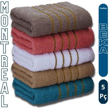 Imagem de Kit 5 Toalhas Beka Montreal 70x130cm Algodão Grossas Alta Absorção