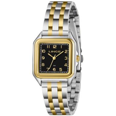 Imagem de Relógio Lince Feminino Retangular Prata E Dourado Lqtm046l30 P2sk