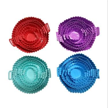 Imagem de Forma de Silicone para Air Fryer OEM Compatível com Fritadeira e Micro-Ondas Antiaderen...