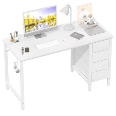 Imagem de Mesa para computador Lufeiya 120 x 50 x 75 cm branca com gavetas