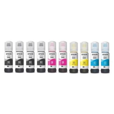 Imagem de Kit 10 refil tinta lacrada para t544 l3150 l3250 l3210 l3110 bmcy