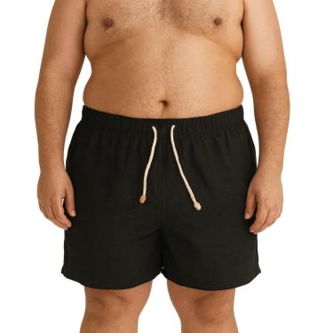 Imagem de Bermuda Masculina em Linho com Elástico e Cordão Casual Confortável-Masculino