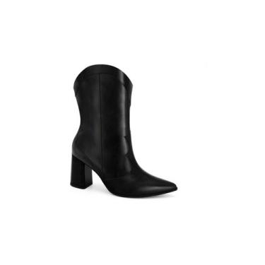 Imagem de Bota Feminina Salto Couro Ramarim 021145, Preto, 36