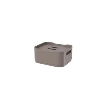 Imagem de Cesta Pequena 1,5L com Tampa Fit Coza 18,5 x 15 x 8,3 cm, Warm Gray (C