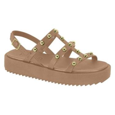Imagem de Sandália Papete Flatform Casual Feminino Moleca 5489.119 Bege, 39