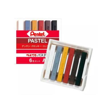 Imagem de Giz Pastel Seco Pentel 6 Cores Urbanas/Básicas Uso Artístico, Básicas