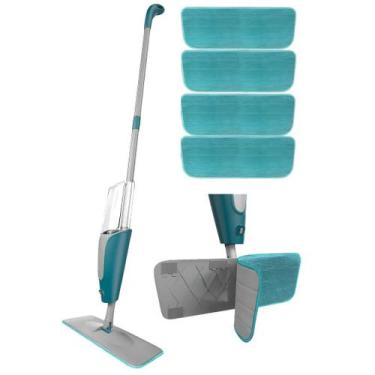 Imagem de Kit Mop Spray Dispenser Com 3 Refil Reservatorio Rodo Vassoura Magica 