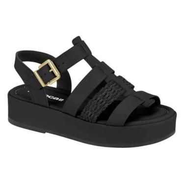Imagem de Sandália Feminina Moleca Plataforma 5553.102, 38, Preto