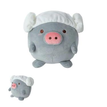 Imagem de Porquinho com touca de pelúcia (23cm) - MINISO