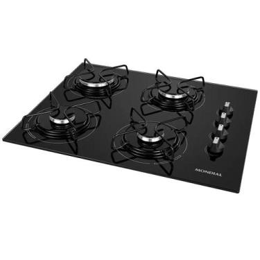Imagem de Cooktop a Gás 4 Bocas Mondial Vidro Temperado Gás Preto/Inox, Bivolt