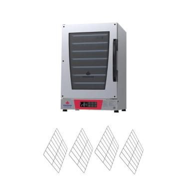 Imagem de Kit Forno Turbo Elétrico Profissional Digital Progás 220V Prp-008 Plus em Aço Inox com 4 Grades Vermelho 220V