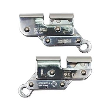 Imagem de Trava Quedas para Cabo de Aço 8mm Life 6009 com Mosquetão Oval em Aço Inox para Trabalhos em Altura Life Cintos