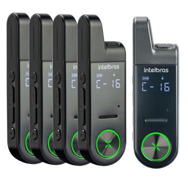 Imagem de Kit Rádio Comunicador Intelbras RC 6 MINI Walkie Talkie UHF Até 16h de Conversação 5 Unidades