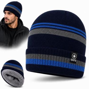 Imagem de Touca Térmica Forrada Peluciada Gorro Inverno Frio Quente - Elite, Azu