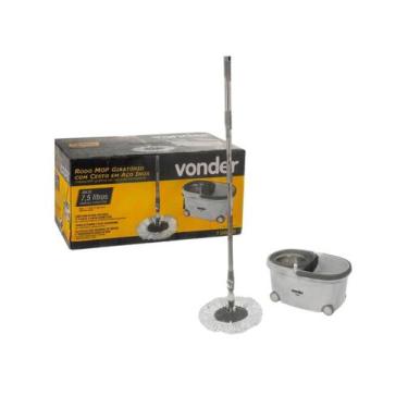 Imagem de Rodo MOP giratório com cesto de 7,5 litros em aço inox - VONDER