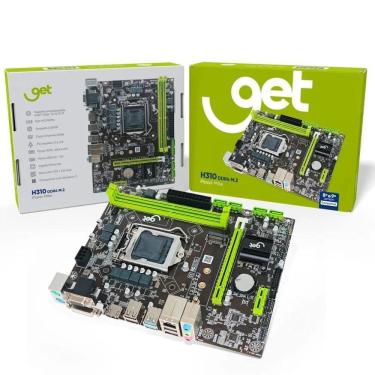 Imagem de Placa Mãe LGA1151 GET H310 DDR4 M.2, suporte para processadores Intel de 8ª e 9ª geração