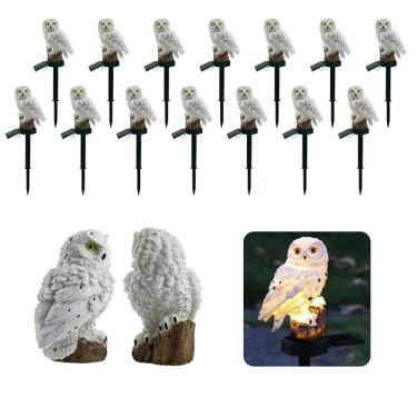 Imagem de Coruja Luminaria Solar Luz Led Kit 14 Uni Decoracao Quintal Jardim Casa Iluminacao Garagem Enfeite Mulituso