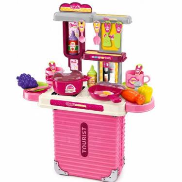 Imagem de Maleta Cozinha Divertida Infantil Luzes Mini Bancada Dm Toys