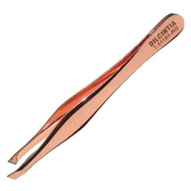 Imagem de Pinça Para Sobrancelha 3,5 Ponta Diagonal Rose Gold Dilcintia
