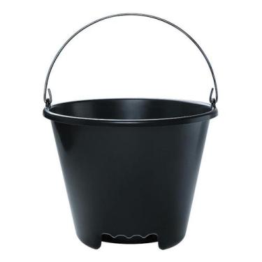 Imagem de Kit c/ 2 Balde Plastico Preto Multiuso Alca De Ferro - ARQPLAST