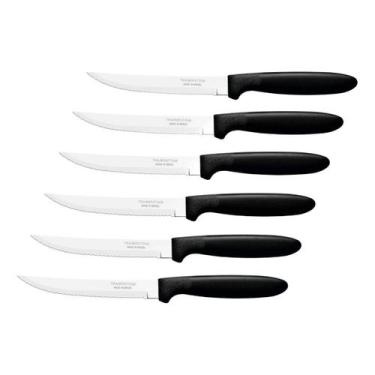 Imagem de Kit c/ 6 Faca Churrasco Ipanema Tramontina Cor Preto
