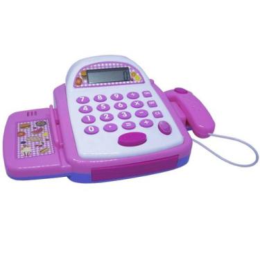 Imagem de Caixa Registradora Infantil Brinquedo Calculadora Mercadinho com Luz e