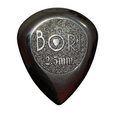 Imagem de Palheta BORI Mini Drip Preta Ponta Fina GRIP para Violão Guitarra e Co