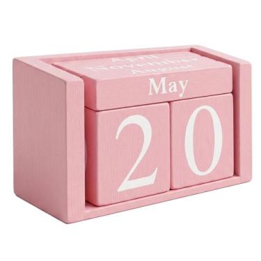 Imagem de Calendário Perpétuo de Blocos MICKYU Rosa 9,4 cm  5,4 cm  4,3 cm