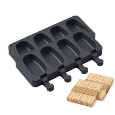 Imagem de Kit 2 Formas de Silicone para Mini Picolé / Sorvete com 100 Palitos - 