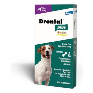 Imagem de Drontal Plus Elanco Cães 10kg Vermífugo 4 Comprimidos - Congratulation