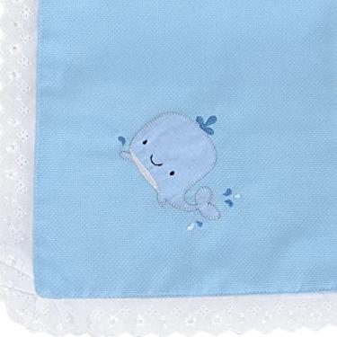 Imagem de Manta Para Bebe Dupla Pique Baleia 100% Algodão- 1 Peça