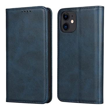 Imagem de Capa para iPhone 13 Mini/13/13 Pro/13 Pro Max, capa carteira magnética de couro de luxo com suporte para cartão à prova de choque, capa interna de TPU (poliuretano termoplástico) com flip para notebook, azul, 13 Pro Max de 6,7 polegadas