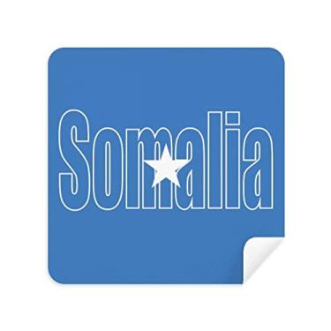 Imagem de Somália, nome da bandeira do país, pano limpador de tela, tecido de camurça, pacote com 2