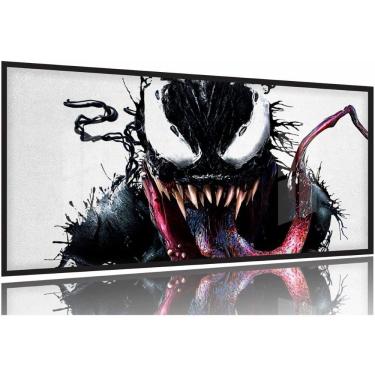 Imagem de Quadro Decorativo Venom Marvel 130x60 Moldura Preta 2x2