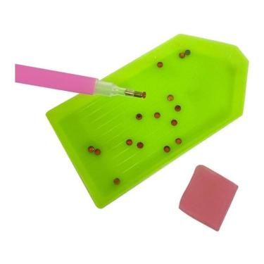 Imagem de Caneta Pega Strass Cristais Pedrinhas + Mini Bandeja