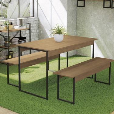 Imagem de Conjunto Mesa Estilo Industrial Com 02 Bancos Freijo Kapesberg