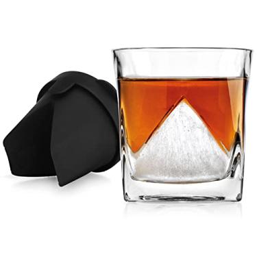 Imagem de Godinger Chill Whiskey Glass Set, Whiskey Glasses and Silicone Ice Mold, Whiskey Glacier, Old Fashioned Whiskey Glass Tumbler and Ice Form Wedge, Gifts for Men - Set of 2