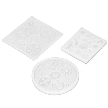 Imagem de Molde de silicone, 3 peças de engrenagem de silicone molde de maquinaria industrial produção diy para estúdio de arte para artesanato diy para uso doméstico