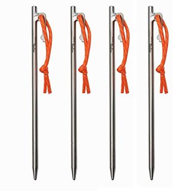 Imagem de Estacas de barraca de liga de titânio de alta resistência TiTo para barraca de acampamento 8 mm, 8x240mm