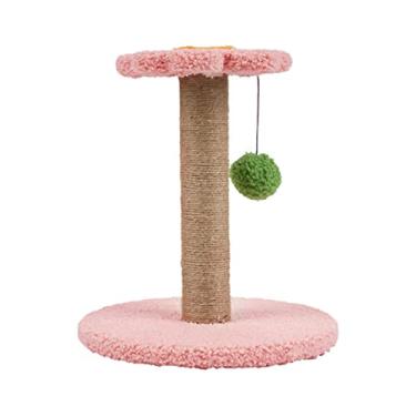 Imagem de KESOTO Post for Scratching Interactive Toys Scratcher with Ball Activity Center Scratch Pad Rug for Exercise Training Grind Claws Pet Supplies, Pink Flower