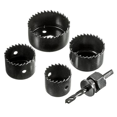 Imagem de Serra Copo P/Madeira - Jogo De 6 Peças C/Guia Cortag Preta