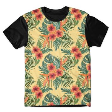 Imagem de Camiseta As Braba Masculina Flores Folhas Full Print