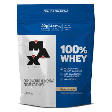 Imagem de Whey Protein Max Titanium 100% Whey Cookies & Cream Refil 900g 900g