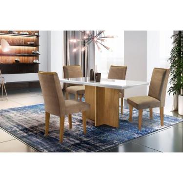 Imagem de Conjunto Sala De Jantar Berlim Com 4 Cadeiras Lunara Rufato