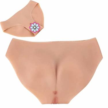 Imagem de CRODRES Calcinha de silicone crossdressing realista escondendo gaff cuecas triangulares vagina falsa roupa íntima vagina para transgênero, marrom, atualização
