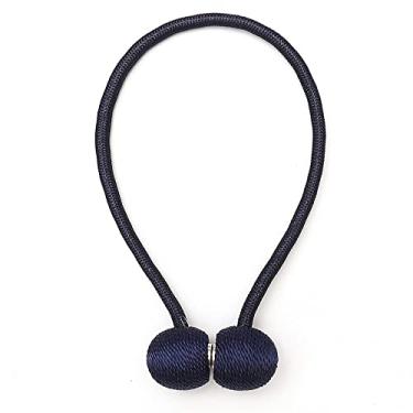 Imagem de Cor sólida cortina fivela magnética fivela de cortina de cordão redondo fivela magnética sem perfuração sem instalação sem instalação de cinta de cortina tiebacks, T2,4 pcs