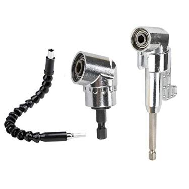 Imagem de 105 graus ângulo direito chave de fenda extensão de ângulo de chave de fenda, extensão de chave de fenda hexagonal flexível de 1/4" kit de eixo macio para chave de fenda e broca