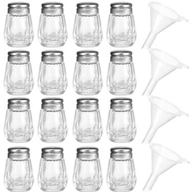 Imagem de Mini conjunto de 12 peças de saleiro e pimenteiro, minicaneiro saleiro e pimenteiro de vidro, frasco de armazenamento de condimentos com 4 mini funis de plástico para armazenar sal, pimenta, açúcar